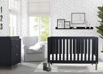 Delta Children Hendrix 4-in-1 Convertible Crib, Greenguard Gold Certified, Midnight Grey/Bronze by Delta Children