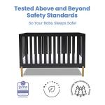 Delta Children Hendrix 4-in-1 Convertible Crib, Greenguard Gold Certified, Midnight Grey/Bronze by Delta Children