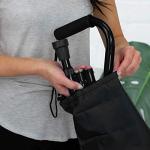 RMS Folding Cane with Offset Foam Handle, Adjustable Walking Stick with Carrying Pouch (Black) from Royal Medical Solutions