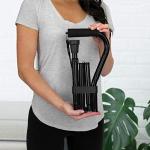 RMS Folding Cane with Offset Foam Handle, Adjustable Walking Stick with Carrying Pouch (Black) from Royal Medical Solutions