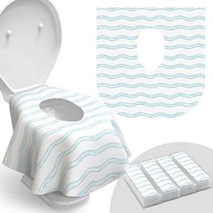 Toilet Seat Covers Disposable - 20 Pack - Waterproof, Ideal for Kids and Adults â Extra Large, Individually Wrapped for Travel, Toddlers Potty Training in Public Restrooms (Waves, 20) by Relyo