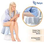 Toilet Seat Covers Disposable - 20 Pack - Waterproof, Ideal for Kids and Adults â Extra Large, Individually Wrapped for Travel, Toddlers Potty Training in Public Restrooms (Waves, 20) by Relyo