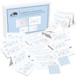 Baby Nest Designs, Baby Shower Thank You Cards Boy. Bulk Set of 50 Elephant Blue Thank You Cards with Envelopes for Small Thank You Notes - Blank Inside Baby Shower Card Pack with Sealing Stickers from Feriga Designs, LLC