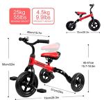 YGJT 3 in1 Toddler Tricycle for 2-6 Year Old Folding Kids Trike & Balance Bike Outdoor Riding Toys for Boys Girls Birthday by YGJT.INC