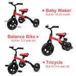 YGJT 3 in1 Toddler Tricycle for 2-6 Year Old Folding Kids Trike & Balance Bike Outdoor Riding Toys for Boys Girls Birthday by YGJT.INC
