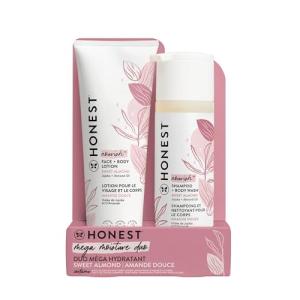 The Honest Company 2-in-1 Cleansing Shampoo + Body Wash and Face Lotion Bundle | Gentle for Baby | Naturally Derived | Sweet Almond Nourish, 18.5 fl oz from The Honest Company