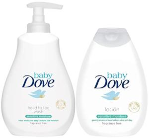 Baby Dove Sensitive Moisture Bundle: Tip to Toe Wash and Lotion, 13 OunceÂ Each from Dove