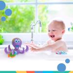 Nuby Floating Purple Octopus with 3 Hoopla Rings Interactive Bath Toy by AmazonUs/NUBY4