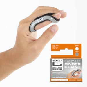 Neo G Finger Splint, Easy-Fit - Support for Trigger Finger, Mallet Finger, Baseball Finger, Strain, Sprains, Broken Fingers, Basketball - Patented Design - Class 1 Medical Device - Small - Grey - 5cm/2in by Neo G