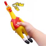 15inch Rubber Chicken Squeeze Chicken Prank Novelty Pet Toys from POPLAY