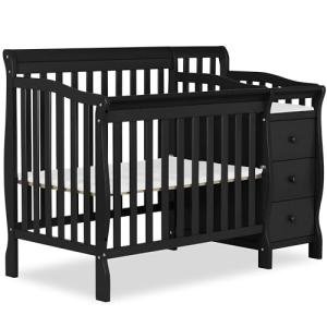 Dream On Me Jayden 4-in-1 Mini Convertible Crib And Changer in Black, Greenguard Gold Certified from Dream on Me