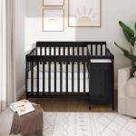 Dream On Me Jayden 4-in-1 Mini Convertible Crib And Changer in Black, Greenguard Gold Certified from Dream on Me