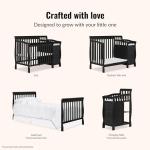 Dream On Me Jayden 4-in-1 Mini Convertible Crib And Changer in Black, Greenguard Gold Certified from Dream on Me