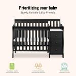 Dream On Me Jayden 4-in-1 Mini Convertible Crib And Changer in Black, Greenguard Gold Certified from Dream on Me