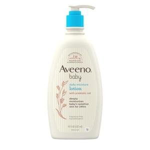 Aveeno Baby Daily Moisture Moisturizing Lotion for Delicate Skin with Natural Colloidal Oatmeal & Dimethicone, Hypoallergenic, Fragrance-, Phthalate- & Paraben-Free, 18 fl. oz by Aveeno Baby