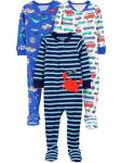 Simple Joys by Carter's Baby Boys' 3-Pack Snug-Fit Footed Cotton Pajamas, Crab/Sea Creatures/Cars, 12 Months from Carter's Simple Joys - Private Label