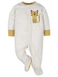 Gerber Baby Boys' 4 Pack Sleep 'N Play Footie, Tiger Grey, 0-3 Months from Gerber