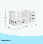 Graco Remi Convertible Crib with Drawer and Changer (White) - JPMA Certified, Attached Changing Table with 3 Drawers, 2 Shelves, and Water-Resistant Changing Pad by Storkcraft