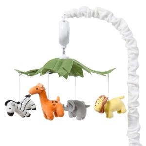 The Peanutshell Safari Animals Musical Crib Mobile for Baby Boys & Girls | Digital Music Box with 12 lullabiesâ¦ from Farallon Brands