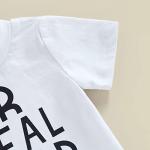 Toddler Baby Boy Valentines/St.Patrick's/Easter Summer Outfit Heart Letter Short Sleeve Top T-Shirt + Long Pants Clothes (Black, 0-6 Months) from Wrrkayly