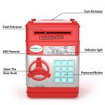 DoubleCare Electronic Piggy Bank for Kids, Money Bank with Password Cute Mini ATM Piggy Bank Coin Can, Auto Scroll Cash Safe Box, Great and Practical Birthday Gifts for Boys & Girls (Red) from 