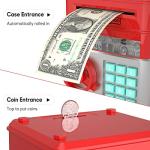 DoubleCare Electronic Piggy Bank for Kids, Money Bank with Password Cute Mini ATM Piggy Bank Coin Can, Auto Scroll Cash Safe Box, Great and Practical Birthday Gifts for Boys & Girls (Red) from 