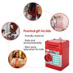 DoubleCare Electronic Piggy Bank for Kids, Money Bank with Password Cute Mini ATM Piggy Bank Coin Can, Auto Scroll Cash Safe Box, Great and Practical Birthday Gifts for Boys & Girls (Red) from 