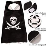 RioRand Cartoon Pirate Dress Up Satin Capes Cosplay Birthday Party Kids Costume 3pcs Black by RioRand