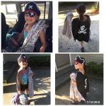 RioRand Cartoon Pirate Dress Up Satin Capes Cosplay Birthday Party Kids Costume 3pcs Black by RioRand