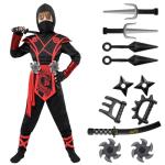 Ninja Dragon Red Costume Outfit Set for kids Halloween Dress Up Party (X-Large(12-14 yr)) from JOYIN Inc
