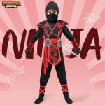 Ninja Dragon Red Costume Outfit Set for kids Halloween Dress Up Party (X-Large(12-14 yr)) from JOYIN Inc