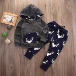 Infant Baby Boy Clothing Winter Deer Long Sleeve Hoodie Tops Sweatsuit Pants Outfit Set(3-6 Months) from oklady