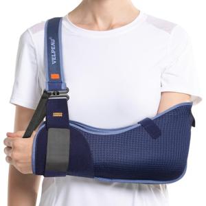 VELPEAU Arm Sling Shoulder Immobilizer - Rotator Cuff Support Brace - Comfortable Medical Sling for Shoulder Injury, Left and Right Arm, Men and Women, for Broken, Dislocated, Fracture, Strain(Medium) from Shenzhen Weprotex Technology Product Co.,Ltd