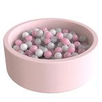 Wonder Space Deluxe Kids Round Ball Pit, Premium Handmade Kiddie Balls Pool, Soft Indoor Outdoor Nursery Baby Playpen, Ideal Gift Play Toy for Children Toddler Infant Boys and Girls (Light Pink) from Wonder Space
