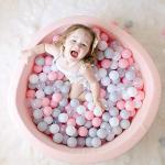 Wonder Space Deluxe Kids Round Ball Pit, Premium Handmade Kiddie Balls Pool, Soft Indoor Outdoor Nursery Baby Playpen, Ideal Gift Play Toy for Children Toddler Infant Boys and Girls (Light Pink) from Wonder Space
