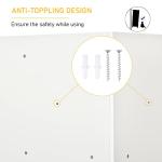 HOMCOM Wooden Kids Cabinet Freestanding Corner Storage Drawer Toys Clothes Books Organizer Dresser Children Bookcase Display Shelf Wardrobe for Bedroom with Anti-toppling Hardware Drawers, White by Aosom LLC