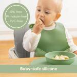Baby Led Weaning Feeding Supplies for Toddlers - UpwardBaby Baby Feeding Set - Suction Silicone Baby Bowl - Self Eating Utensils Set with Spoons, Bibs, Placemat - Dishwasher-Safe Infant Food Plate Kit by UpwardBaby
