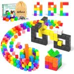 54 PCS Magnetic Blocks, Large Magnetic Building Blocks for Toddlers, Montessori Toys, Magnetic Cubes, Preschool STEM Educational Construction Sensory Magnet Toys for Kids Boys and Girls by Apluses
