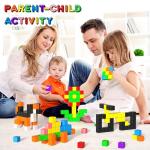 54 PCS Magnetic Blocks, Large Magnetic Building Blocks for Toddlers, Montessori Toys, Magnetic Cubes, Preschool STEM Educational Construction Sensory Magnet Toys for Kids Boys and Girls by Apluses