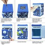 Suliper Electronic Piggy Bank Code Lock for Kids Baby Toy, Mini ATM Safe Coin Cash Banks Real Money Saving Box with Password, Auto Money Scroll for Children,Boys Girls Birthday Gift (Camouflage Blue) from Suliper