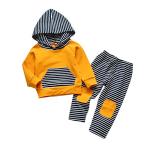 Toddler Infant Baby Boy Clothes Striped Long Sleeve Hoodie Tops Sweatsuit Pants Outfit Set (18-24 Months) Royal Blue by 