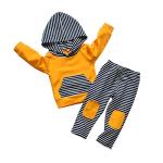 Toddler Infant Baby Boy Clothes Striped Long Sleeve Hoodie Tops Sweatsuit Pants Outfit Set (18-24 Months) Royal Blue by 