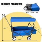 Foldable into Bag Travel Wagon Stroller for 2 Kids & Cargo Collapsible Toddler Wagon with Removable Canopy Adjustable 5-Point Harness Lightweight Carry-on Stroller for Airplane by CLGrich