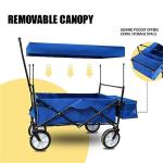 Foldable into Bag Travel Wagon Stroller for 2 Kids & Cargo Collapsible Toddler Wagon with Removable Canopy Adjustable 5-Point Harness Lightweight Carry-on Stroller for Airplane by CLGrich