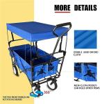 Foldable into Bag Travel Wagon Stroller for 2 Kids & Cargo Collapsible Toddler Wagon with Removable Canopy Adjustable 5-Point Harness Lightweight Carry-on Stroller for Airplane by CLGrich