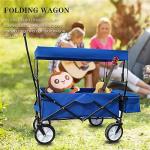 Foldable into Bag Travel Wagon Stroller for 2 Kids & Cargo Collapsible Toddler Wagon with Removable Canopy Adjustable 5-Point Harness Lightweight Carry-on Stroller for Airplane by CLGrich