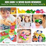 LIL ADVENTS Potty Time Adventures Potty Training Game - 14 Wood Block Toys, Chart, Activity Board, Stickers and Reward Badge for Toilet Training, Dinosaurs from Lil Advents