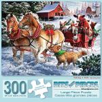 Bits and Pieces - 300 Piece Jigsaw Puzzle for Adults 18" x 24" - Taking A Ride - 300 pc Horse and Buggy, Farm Animal Winter Scene Jigsaw by Artist Larry Jones from Melville Direct