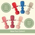 Silicone Baby Spoons Led Weaning - Chewable Utensils Set for Toddlers - UpwardBaby 3 Baby Self Feeding Spoons for Stage 1-6mos+ Anti Choke Barrier BPA Free from UpwardBaby