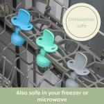 Silicone Baby Spoons Led Weaning - Chewable Utensils Set for Toddlers - UpwardBaby 3 Baby Self Feeding Spoons for Stage 1-6mos+ Anti Choke Barrier BPA Free from UpwardBaby